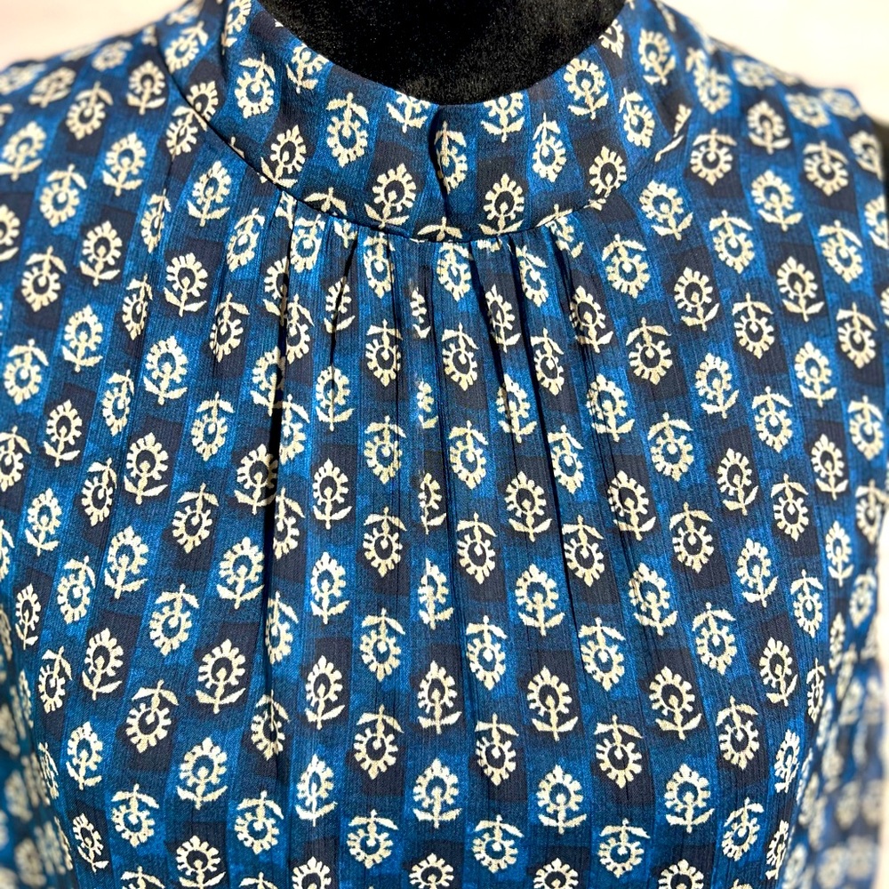 🇺🇸Tommy Hilfiger Blue Patterned Women's Dress - Size 12 - Picture 3 of 12